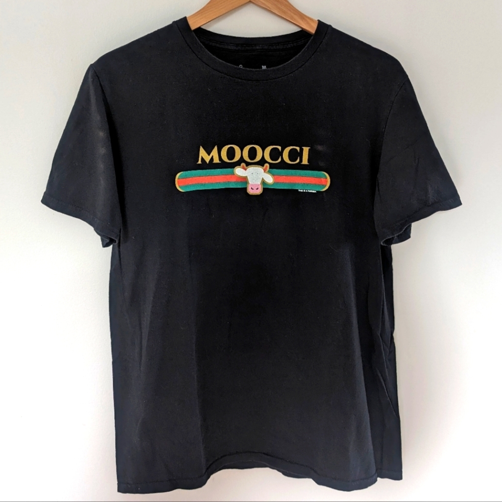 COWS MOOCCI Haute COWture Parody Line Black T-Shirt (M)